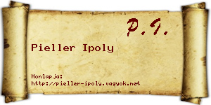 Pieller Ipoly névjegykártya